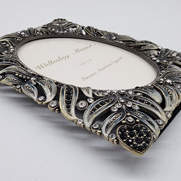 Vintage Wellesley Manor 3.5" X 5" Genuine Austrian Crystal Ornate Picture Frame - Picture 12 of 12